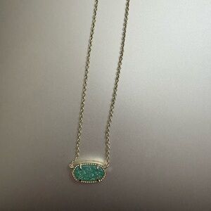 Kendra Scott Gold Necklace with Teal Pendant